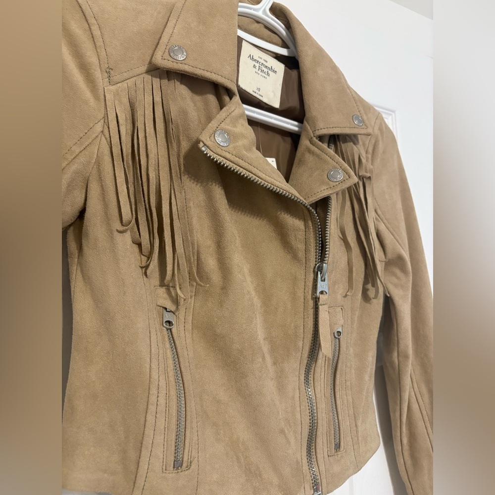 Abercrombie & Fitch - Tan Fringe Suede Jacket